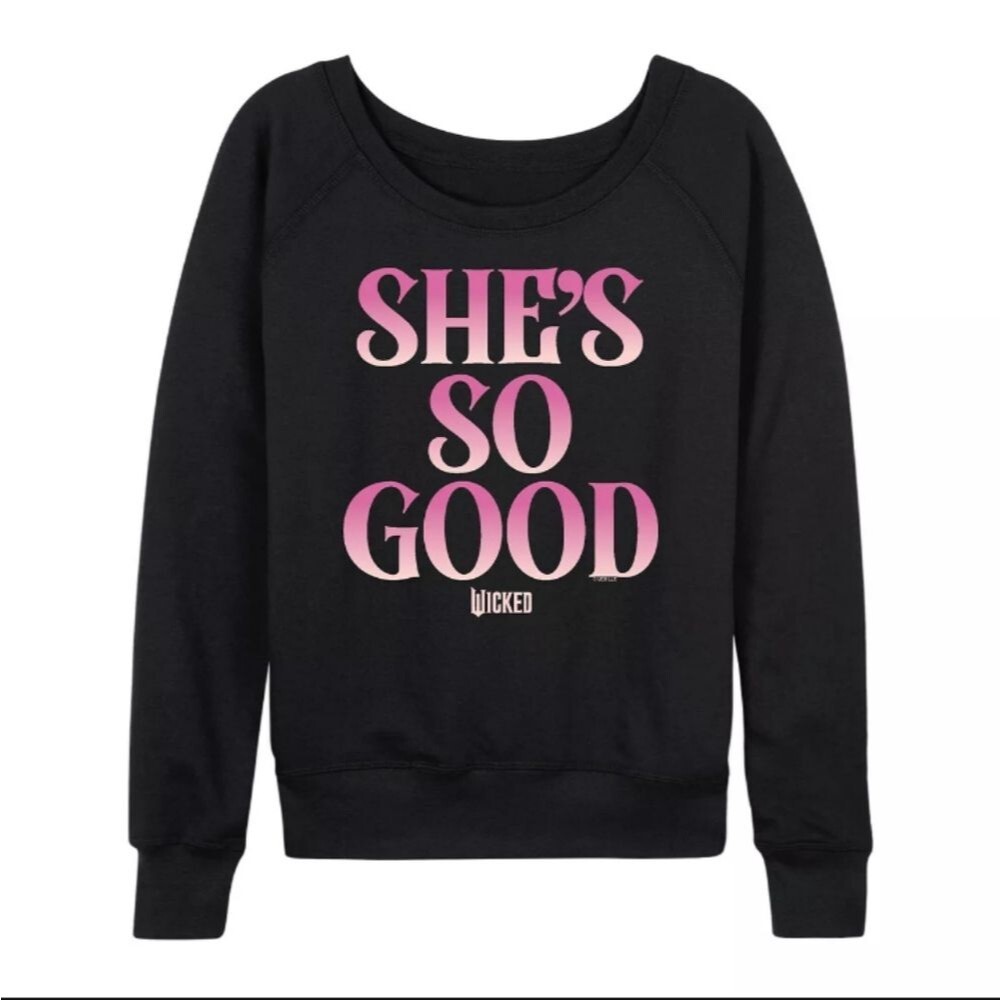 Instant Message Wicked She's So Good Black & Pink Sweatshirt Size Medium NWOT